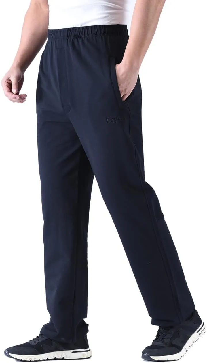 Zoulee Men's Casual Cotton Jogger Sweatpants Zipper Front Pants