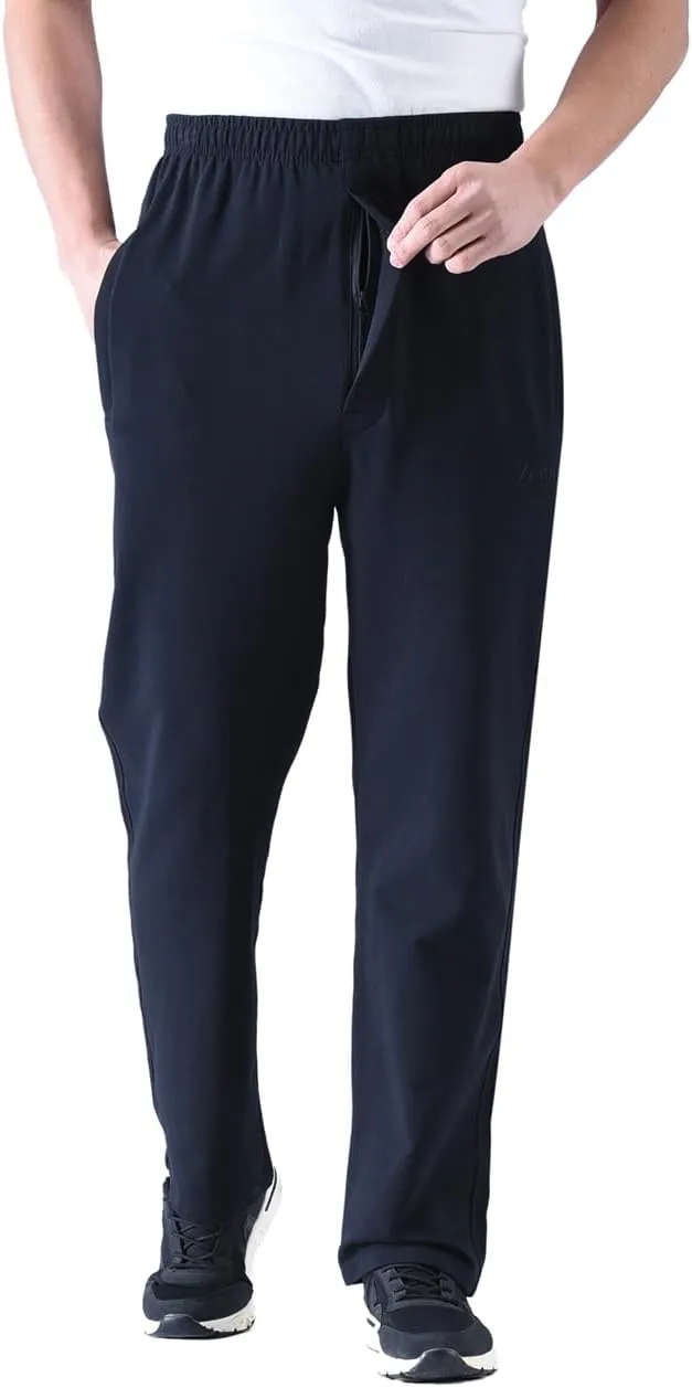 Zoulee Men's Casual Cotton Jogger Sweatpants Zipper Front Pants